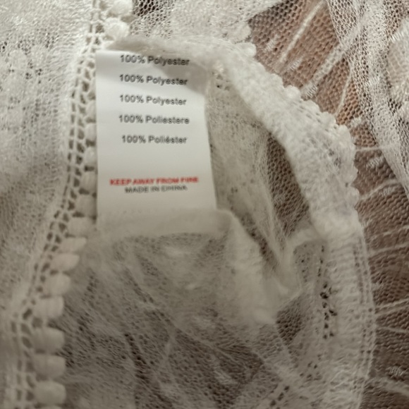 Sheer white top with rufffles size small - Picture 5 of 6